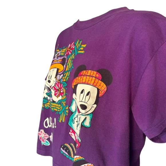 Vintage tropical Mickey Mouse crop top islander Minnie mouse retro shirt 80s 90s - Picture 13 of 16